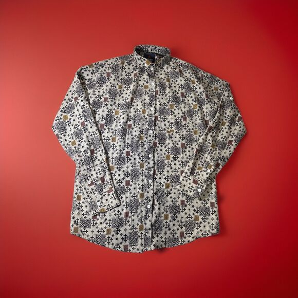 ABOY Men’s XXL Button Down Long Sleeve Shirt Geometric Paisley Rare - Picture 1 of 16
